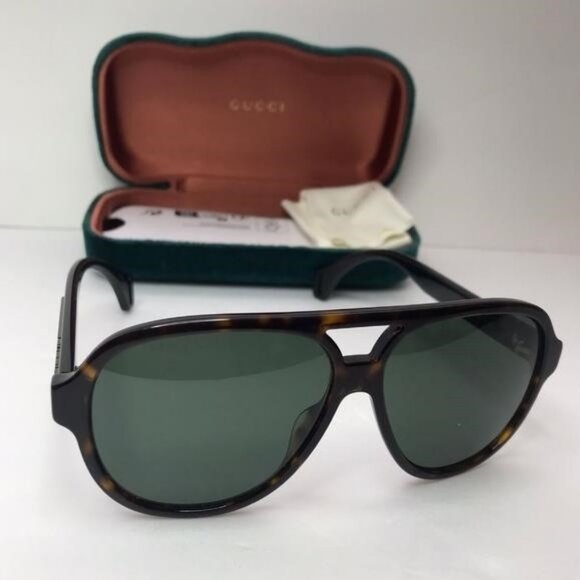 💯 Original Gucci GG0463S Men's Aviator Sunglasses, Brown/Green - Picture 1 of 12